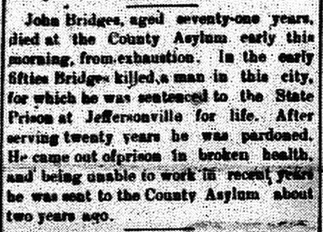 New Albany Daily Ledger,  2 May 1899, p.4, column 2, Stuart Barth Wrege Indiana History Room