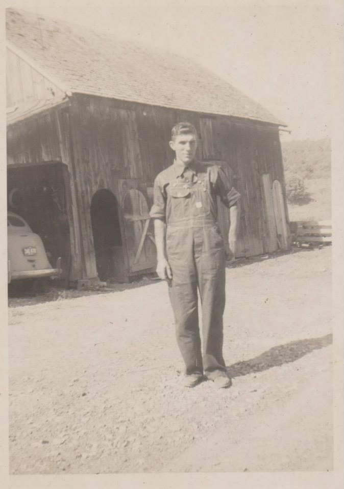 Sanford "Bud" Wiseheart on the farm.