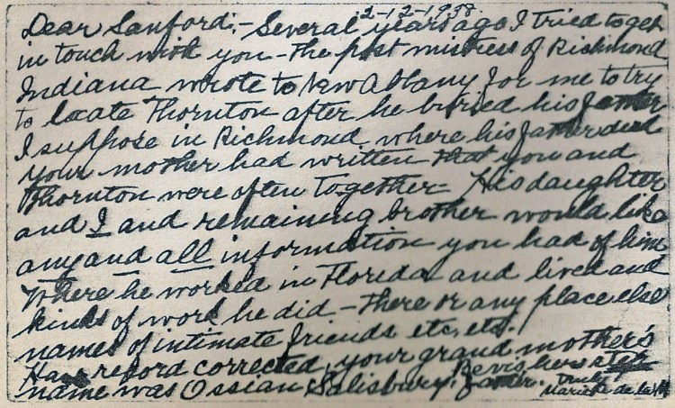 Postcard from Marie de la Montange to Sanford Wesley Wiseheart, 12 Feb 1938