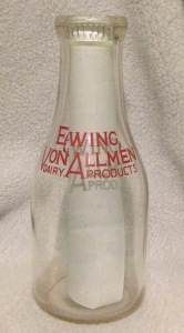 Ewing-Von Allmen Dairy Products Bottle, in my possession.