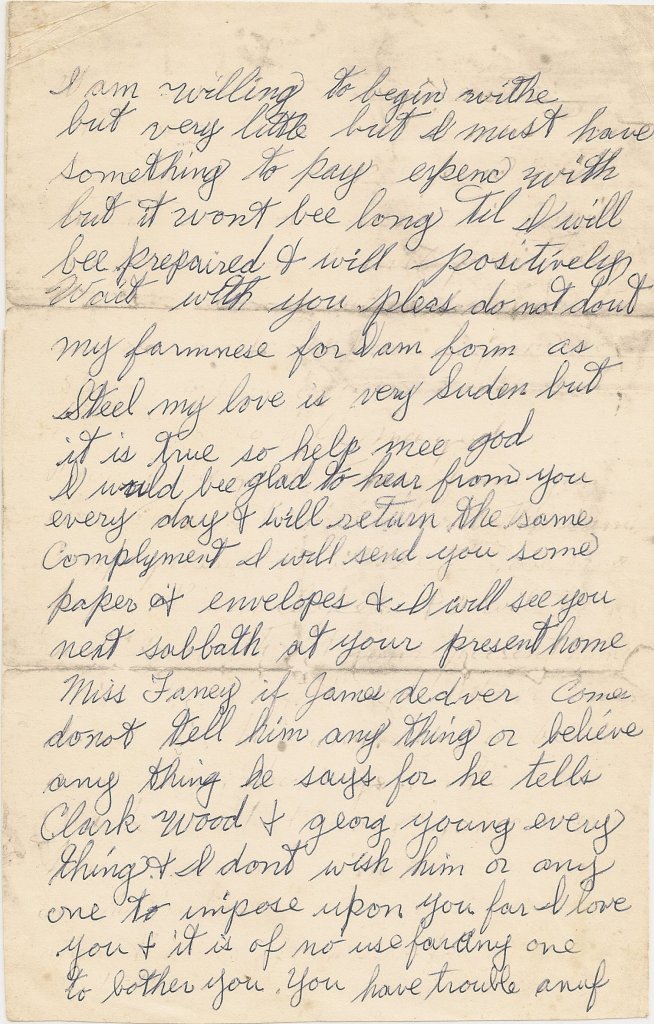 Letter, William H. Wiseheart to Frances Browning, 20 Apr 1876, p. 2