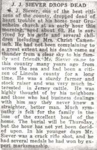 Obituary, J. J. Siever